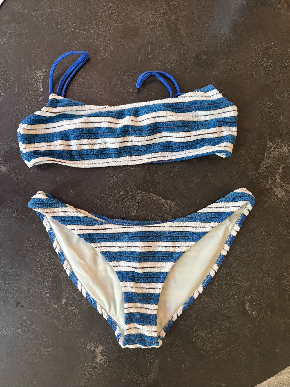 triangl swimwear Blue & White Bikini Top Edge
